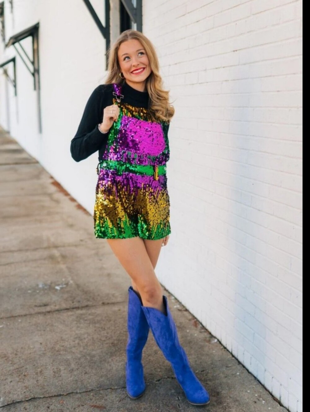 New Bibi Mardi Gras Colorful Sequin Romper